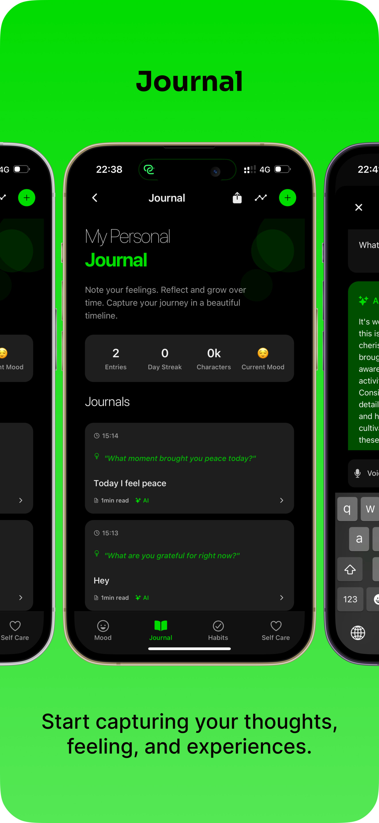 Journal screen